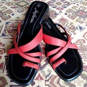 Fanfares Strappy Thong Sandals with Bead Detail